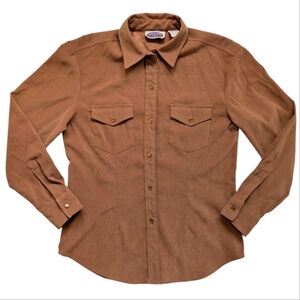 Vintage Faux Suede Button Down Shirt